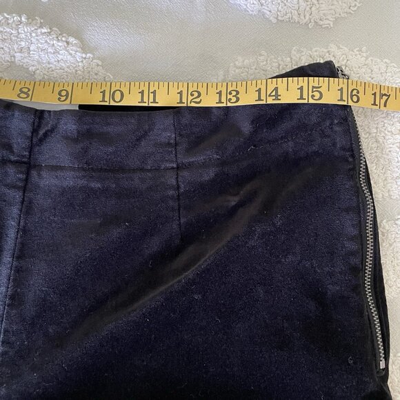 Anthropologie Black Velvet Flared Flare Pants Bell Bottoms 10 High Rise Stretch - Picture 4 of 10